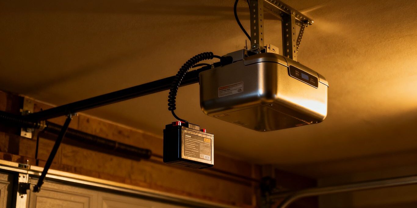 Smart garage opener with battery backup