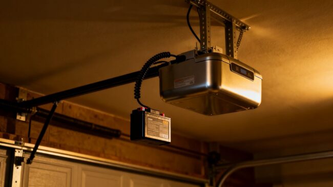 Smart garage opener with battery backup