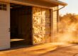 Insulated garage door in hot Texas weather.